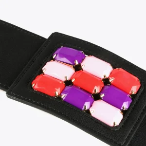 Lola Casademunt Accesorios<Cinturón elástico efecto ráfia NEGRO