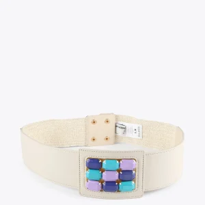 Lola Casademunt Accesorios<Cinturón elástico efecto ráfia NEGRO
