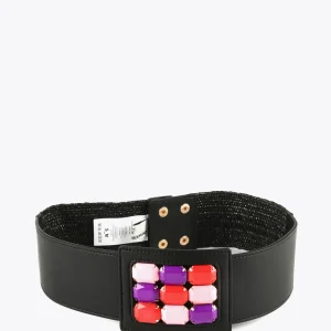 Lola Casademunt Accesorios<Cinturón elástico efecto ráfia NEGRO