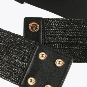 Lola Casademunt Accesorios<Cinturón elástico efecto ráfia NEGRO