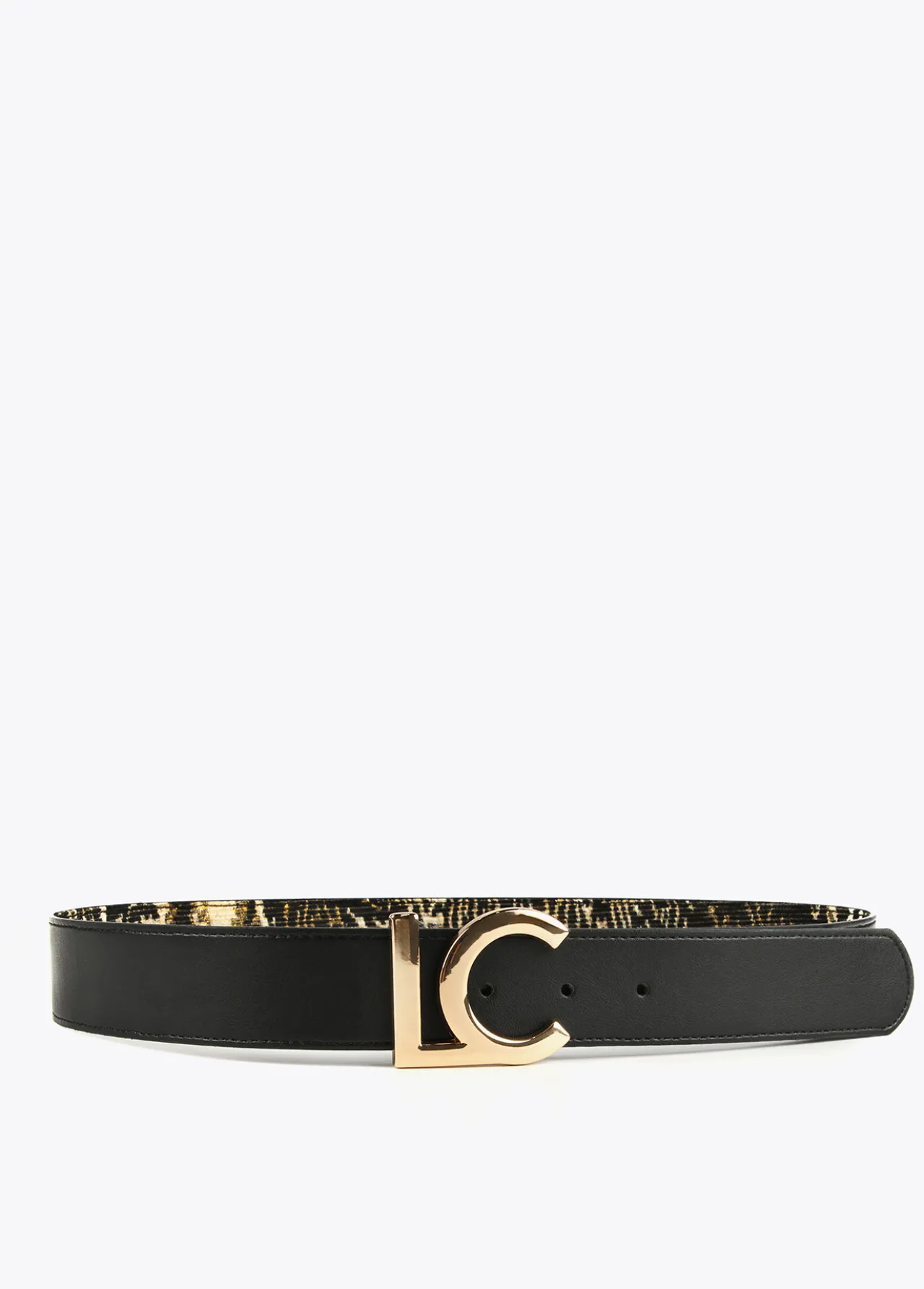 cinturn_jacquard_1.webp Lola Casademunt Animal Print | Cinturones<Cinturón jacquard NEGRO-METAL