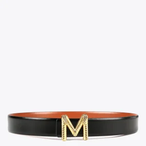 Lola Casademunt Cinturones<Cinturón piel reversible NEGRO-MARRON