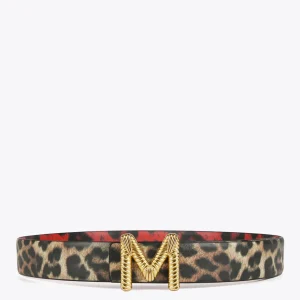 Lola Casademunt Animal Print | Cinturones<Cinturón reversible animal print ROJO-CRUDO