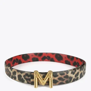 Lola Casademunt Animal Print | Cinturones<Cinturón reversible animal print ROJO-CRUDO