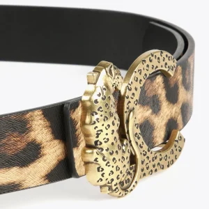 Lola Casademunt Animal Print | Cinturones<Cinturón reversible animal print MARRON-NEGRO