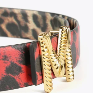 Lola Casademunt Animal Print | Cinturones<Cinturón reversible animal print ROJO-CRUDO