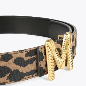 Lola Casademunt Animal Print | Cinturones<Cinturón reversible estampado animal y negro CRUDO-NEGRO