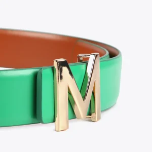 Lola Casademunt Accesorios<Cinturón reversible hebilla dorada VERDE