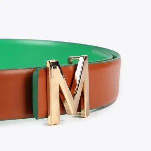 Lola Casademunt Accesorios<Cinturón reversible hebilla dorada VERDE