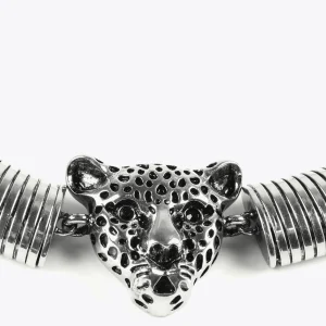 Lola Casademunt Bisuteria<Collar cabeza leopardo DORADO