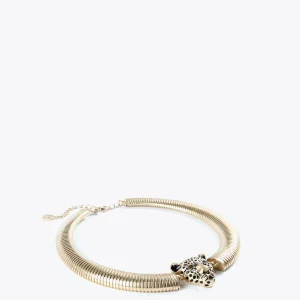 Lola Casademunt Bisuteria<Collar cabeza leopardo DORADO
