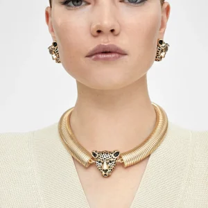 Lola Casademunt Bisuteria<Collar cabeza leopardo DORADO