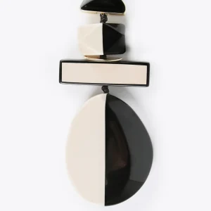 Lola Casademunt Bisuteria<Collar colgante blanco y negro BLANCO-NEGRO