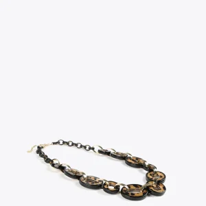Lola Casademunt Bisuteria<Collar con aros animal print MARRON