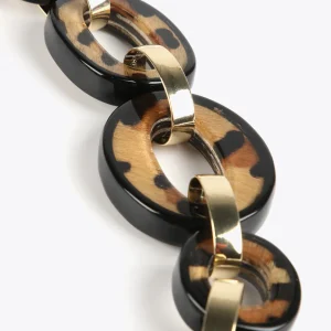 Lola Casademunt Bisuteria<Collar con aros animal print MARRON