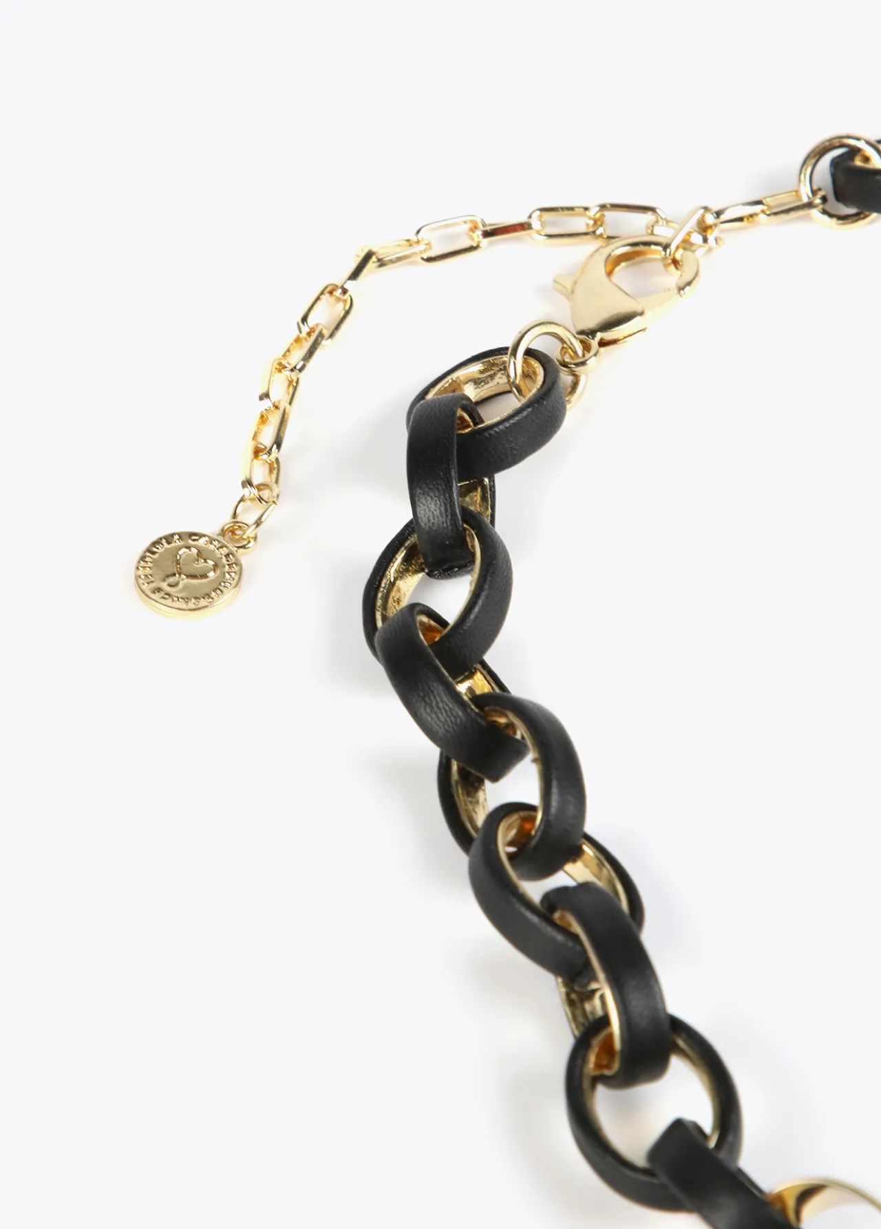 collar_con_aros_animal_print_5.webp Lola Casademunt Bisuteria<Collar con aros animal print MARRON