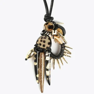 Lola Casademunt Bisuteria<Collar con colgante multi abalorios NEGRO