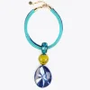 Lola Casademunt Bisuteria<Collar con maxi colgante AZULELECTRICO