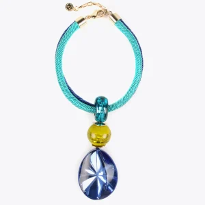 Lola Casademunt Bisuteria<Collar con maxi colgante AZULELECTRICO