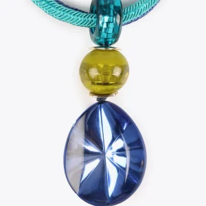 Lola Casademunt Bisuteria<Collar con maxi colgante AZULELECTRICO