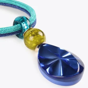 Lola Casademunt Bisuteria<Collar con maxi colgante AZULELECTRICO