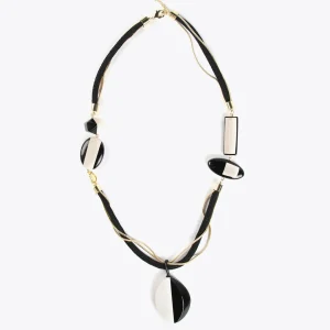 Lola Casademunt Bisuteria<Collar cordón blanco y negro BLANCO-NEGRO