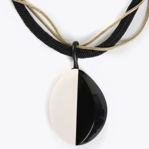 Lola Casademunt Bisuteria<Collar cordón blanco y negro BLANCO-NEGRO