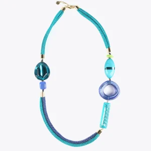 Lola Casademunt Bisuteria<Collar cordóny abalorios AZULELECTRICO