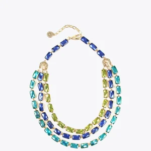 Lola Casademunt Bisuteria<Collar cristales multicolor AZUL-AMARILLO