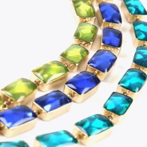 Lola Casademunt Bisuteria<Collar cristales multicolor AZUL-AMARILLO