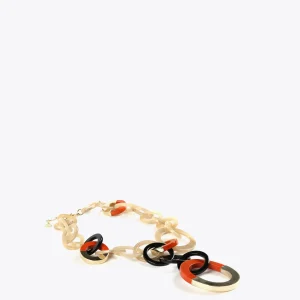 Lola Casademunt Bisuteria<Collar de aros bicolor MARRON-ROJO