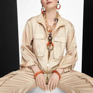 Lola Casademunt Bisuteria<Collar de aros bicolor MARRON-ROJO