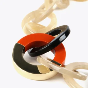 Lola Casademunt Bisuteria<Collar de aros bicolor MARRON-ROJO