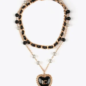Lola Casademunt Collares<Collar doble METAL-NEGRO