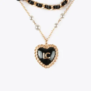 Lola Casademunt Collares<Collar doble METAL-NEGRO