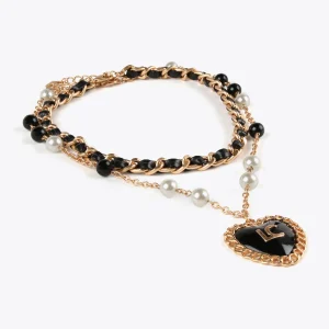 Lola Casademunt Collares<Collar doble METAL-NEGRO