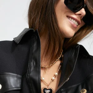 Lola Casademunt Collares<Collar doble METAL-NEGRO