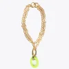 Lola Casademunt Bisuteria<Collar doble cadena y colgante FUCSIA