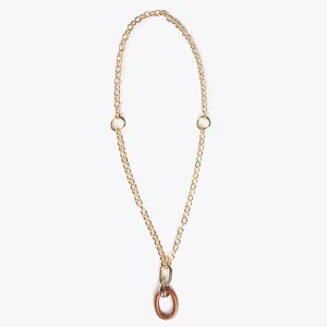 Lola Casademunt Bisuteria<Collar doble cadena y colgante FUCSIA