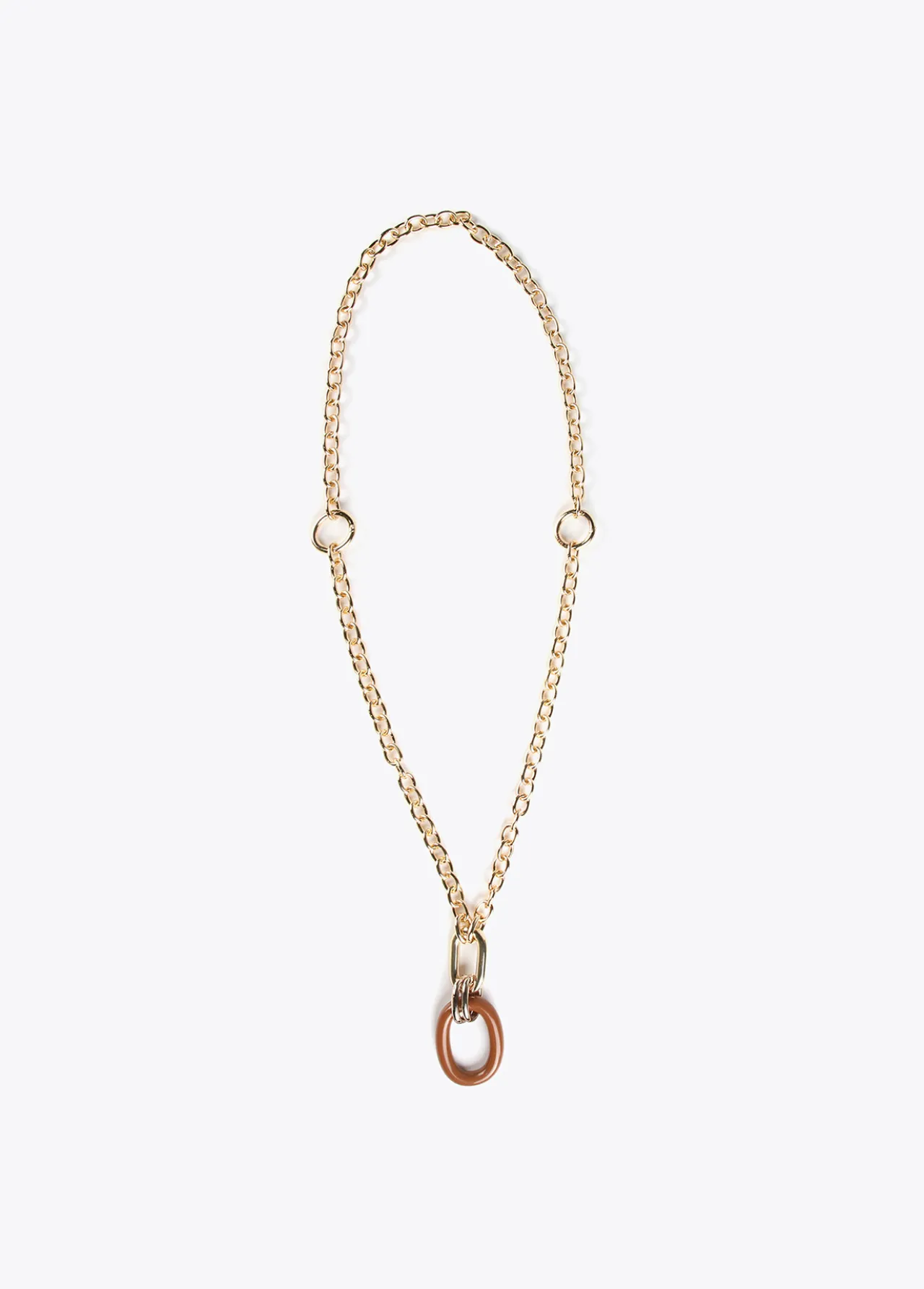 collar_doble_cadena_y_colgante_2-1.webp Lola Casademunt Bisuteria<Collar doble cadena y colgante FUCSIA
