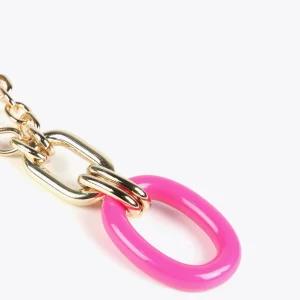 Lola Casademunt Bisuteria<Collar doble cadena y colgante FUCSIA