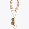Lola Casademunt Collares<Collar doble con colgantes DORADO