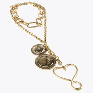 Lola Casademunt Collares<Collar doble con colgantes DORADO