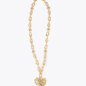 Lola Casademunt Collares<Collar largo con corazón DORADO