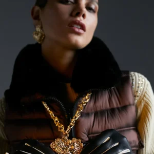 Lola Casademunt Collares<Collar largo con corazón DORADO