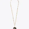 Lola Casademunt Collares<Collar eslabones y colgante METAL-NEGRO