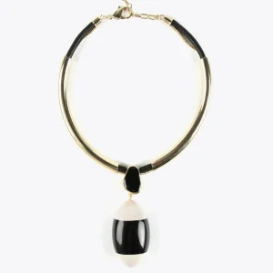 Lola Casademunt Bisuteria<Collar gargantilla blanco y negro BLANCO-NEGRO