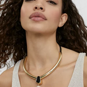 Lola Casademunt Bisuteria<Collar gargantilla blanco y negro BLANCO-NEGRO