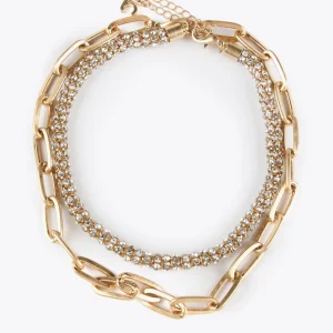 Lola Casademunt Collares<Collar gargantilla doble DORADO