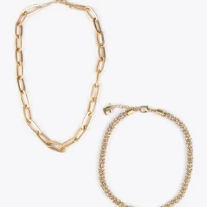 Lola Casademunt Collares<Collar gargantilla doble DORADO